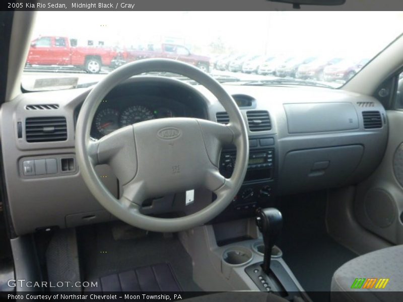 Midnight Black / Gray 2005 Kia Rio Sedan