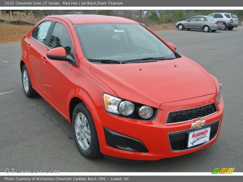 Red Hot / Jet Black/Dark Titanium 2015 Chevrolet Sonic LT Sedan