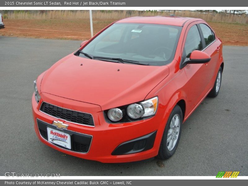 Red Hot / Jet Black/Dark Titanium 2015 Chevrolet Sonic LT Sedan
