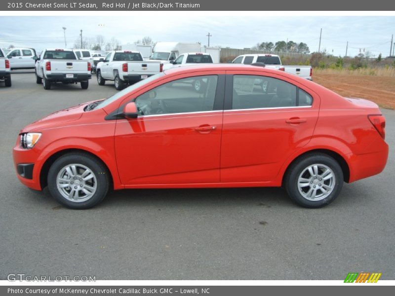 Red Hot / Jet Black/Dark Titanium 2015 Chevrolet Sonic LT Sedan