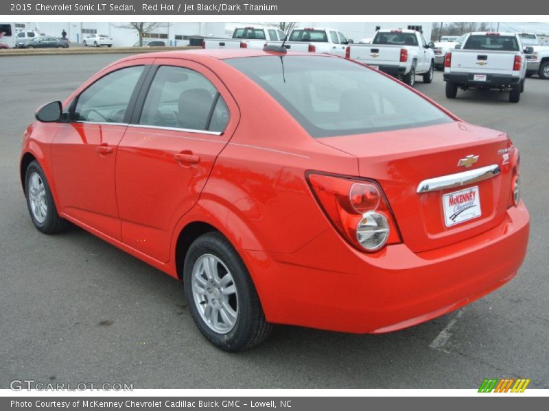 Red Hot / Jet Black/Dark Titanium 2015 Chevrolet Sonic LT Sedan