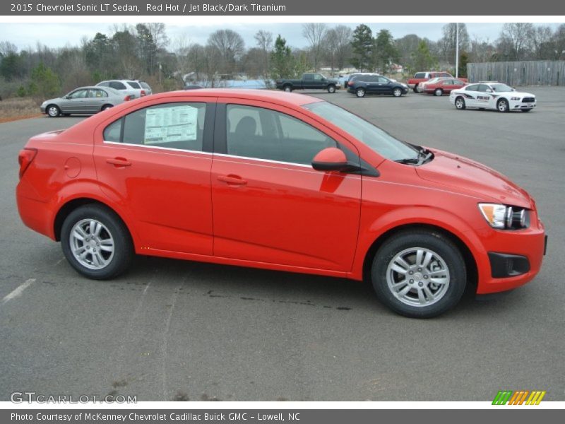 Red Hot / Jet Black/Dark Titanium 2015 Chevrolet Sonic LT Sedan