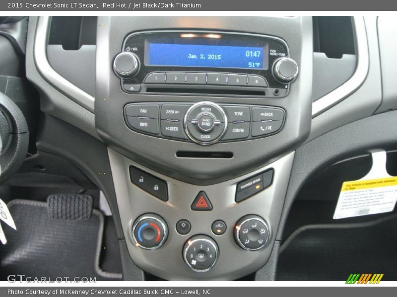 Red Hot / Jet Black/Dark Titanium 2015 Chevrolet Sonic LT Sedan