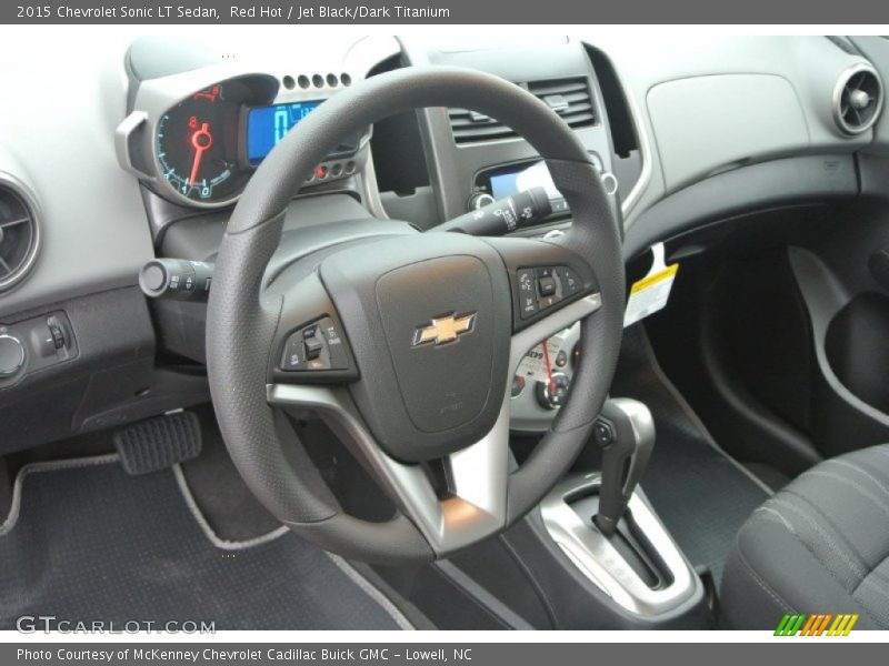 Red Hot / Jet Black/Dark Titanium 2015 Chevrolet Sonic LT Sedan