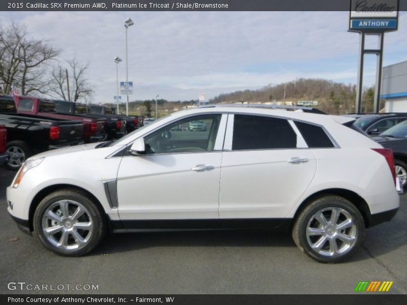 Platinum Ice Tricoat / Shale/Brownstone 2015 Cadillac SRX Premium AWD