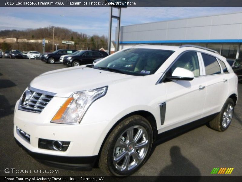 Platinum Ice Tricoat / Shale/Brownstone 2015 Cadillac SRX Premium AWD