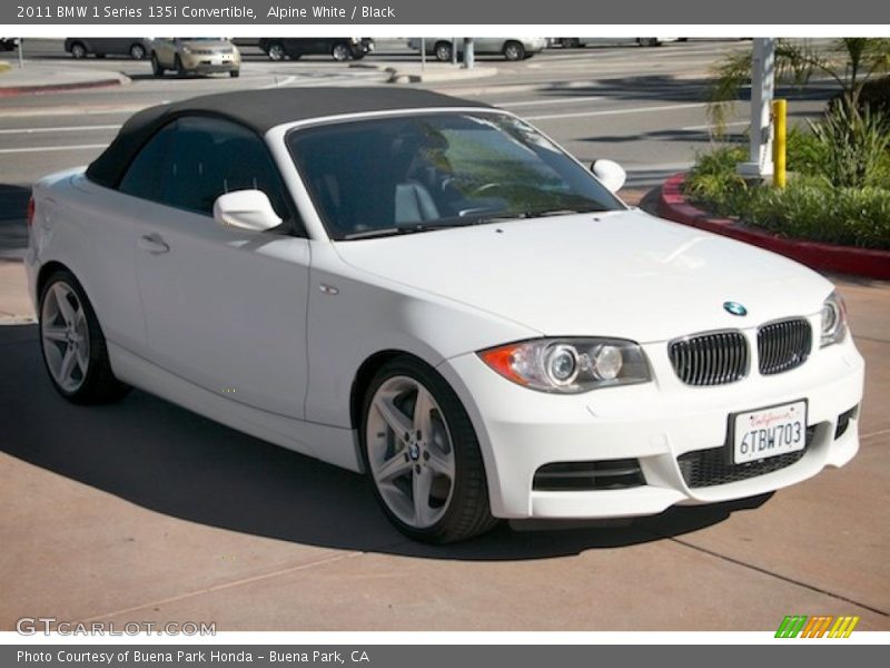 Alpine White / Black 2011 BMW 1 Series 135i Convertible