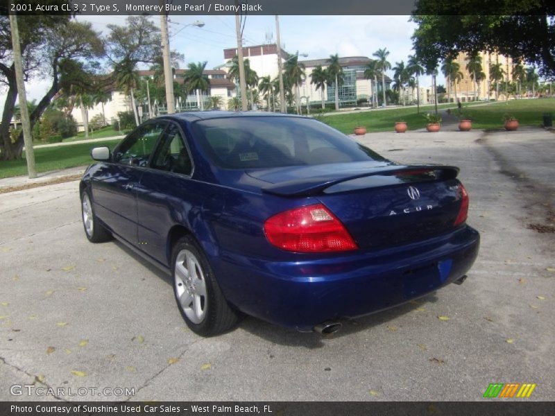 Monterey Blue Pearl / Ebony Black 2001 Acura CL 3.2 Type S