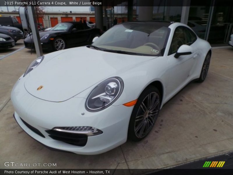 White / Luxor Beige 2015 Porsche 911 Carrera 4 Coupe
