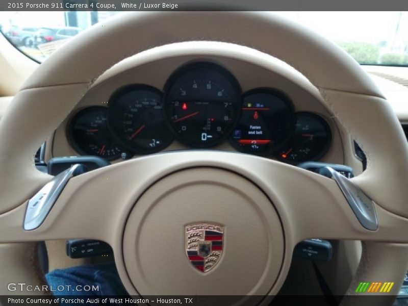 White / Luxor Beige 2015 Porsche 911 Carrera 4 Coupe