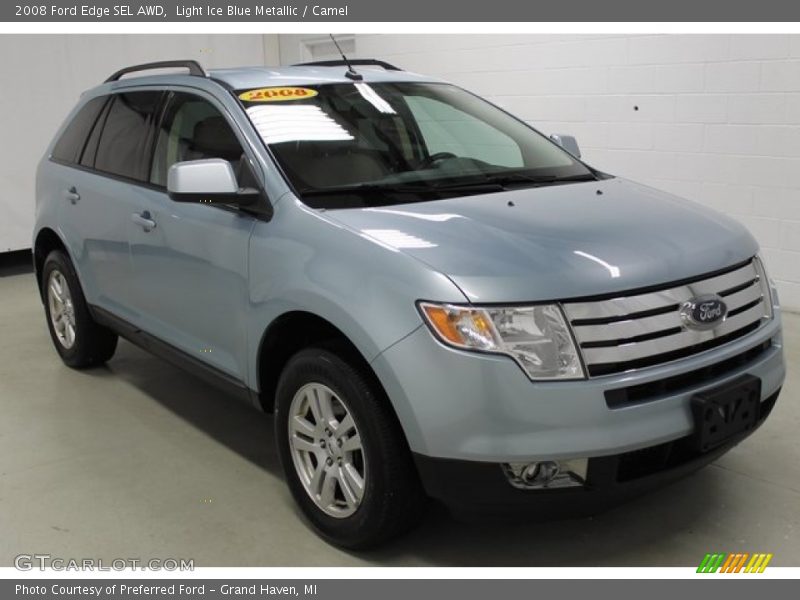 Light Ice Blue Metallic / Camel 2008 Ford Edge SEL AWD