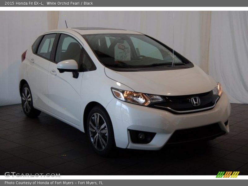 White Orchid Pearl / Black 2015 Honda Fit EX-L