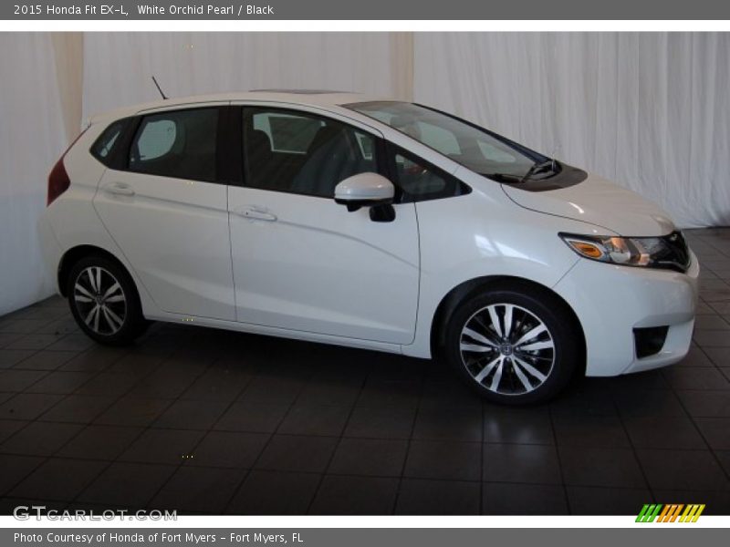 White Orchid Pearl / Black 2015 Honda Fit EX-L