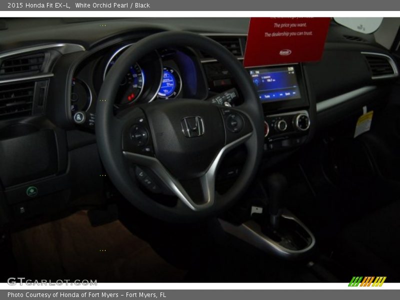 White Orchid Pearl / Black 2015 Honda Fit EX-L