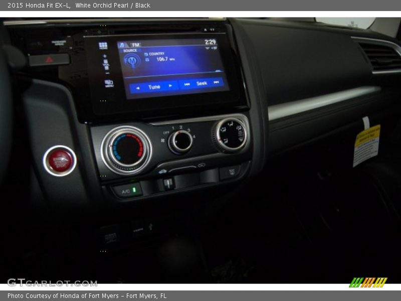 White Orchid Pearl / Black 2015 Honda Fit EX-L