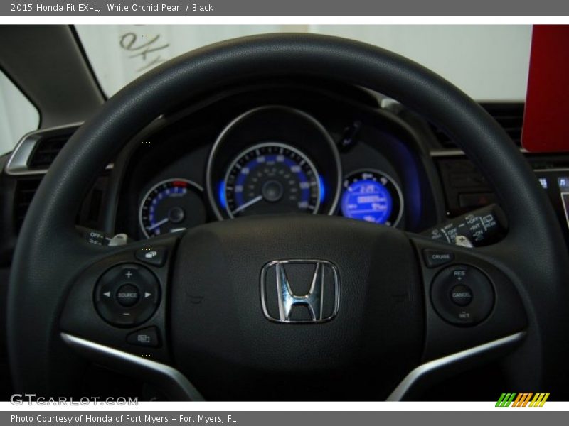 White Orchid Pearl / Black 2015 Honda Fit EX-L