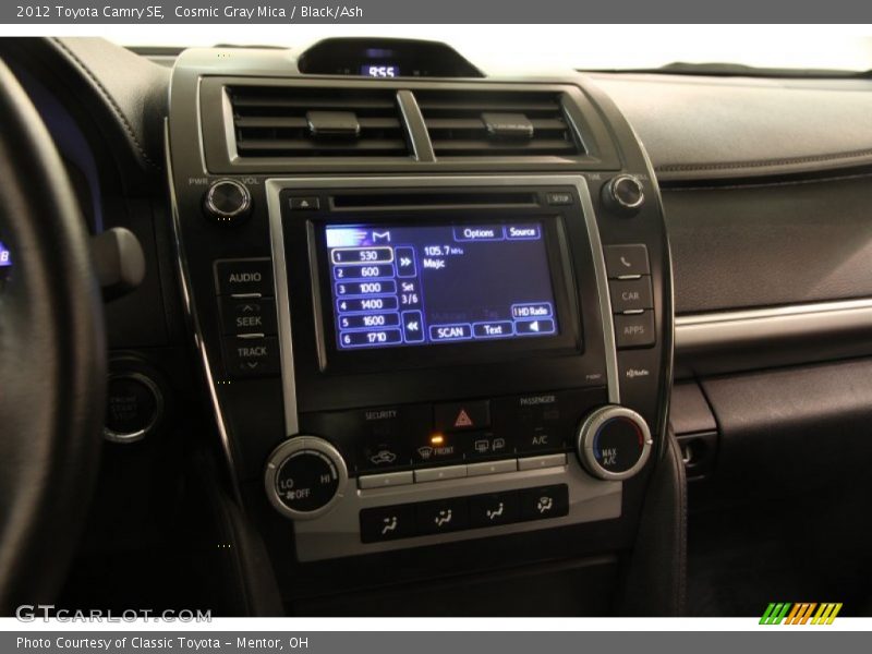 Cosmic Gray Mica / Black/Ash 2012 Toyota Camry SE