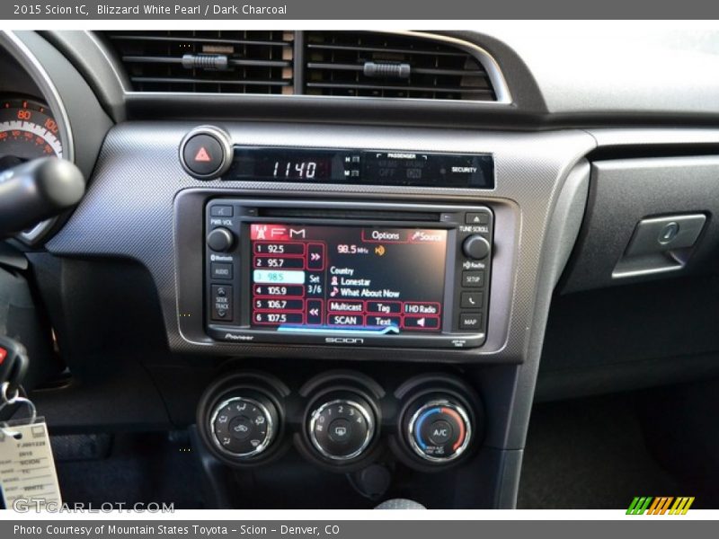 Blizzard White Pearl / Dark Charcoal 2015 Scion tC