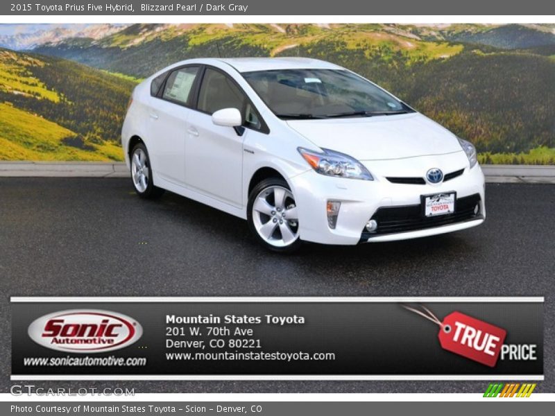 Blizzard Pearl / Dark Gray 2015 Toyota Prius Five Hybrid