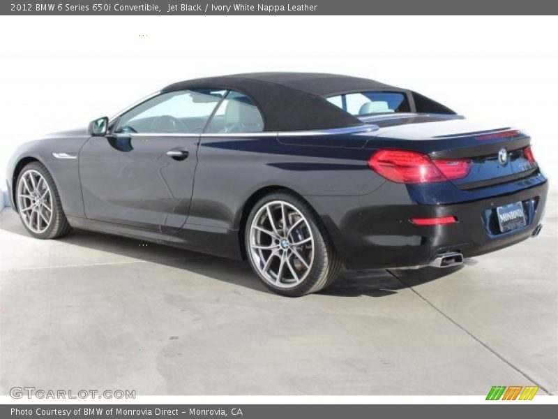 Jet Black / Ivory White Nappa Leather 2012 BMW 6 Series 650i Convertible