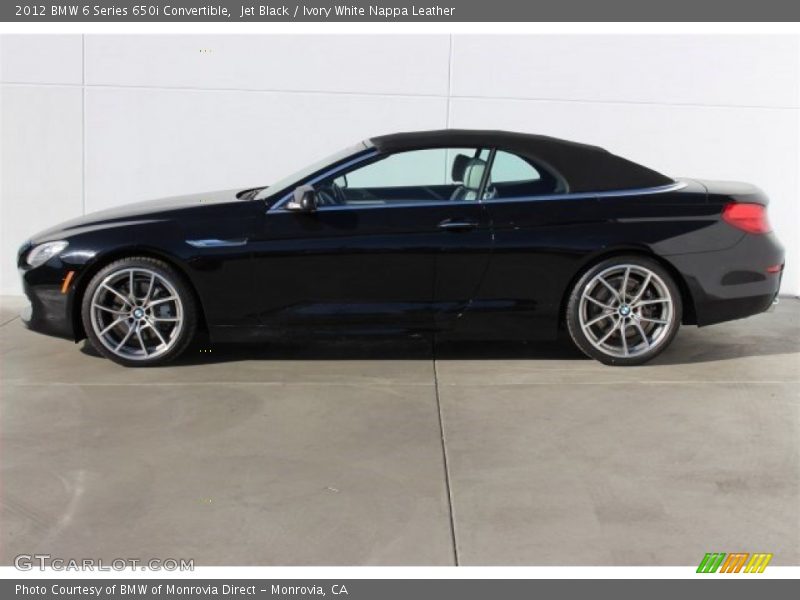 Jet Black / Ivory White Nappa Leather 2012 BMW 6 Series 650i Convertible