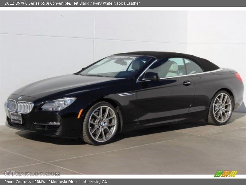 Jet Black / Ivory White Nappa Leather 2012 BMW 6 Series 650i Convertible
