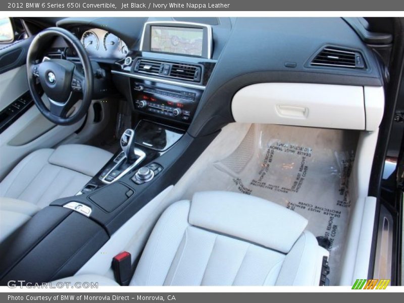 Jet Black / Ivory White Nappa Leather 2012 BMW 6 Series 650i Convertible