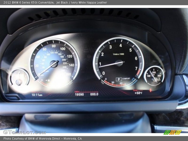 Jet Black / Ivory White Nappa Leather 2012 BMW 6 Series 650i Convertible