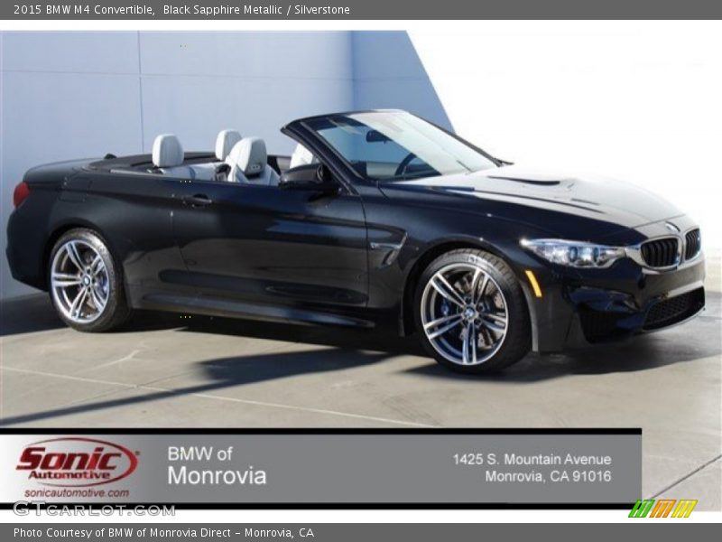 Black Sapphire Metallic / Silverstone 2015 BMW M4 Convertible