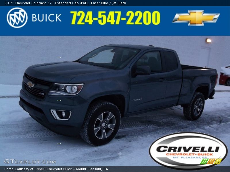 Laser Blue / Jet Black 2015 Chevrolet Colorado Z71 Extended Cab 4WD