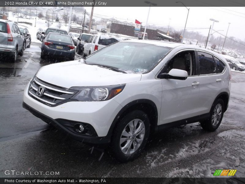 White Diamond Pearl / Gray 2012 Honda CR-V EX 4WD