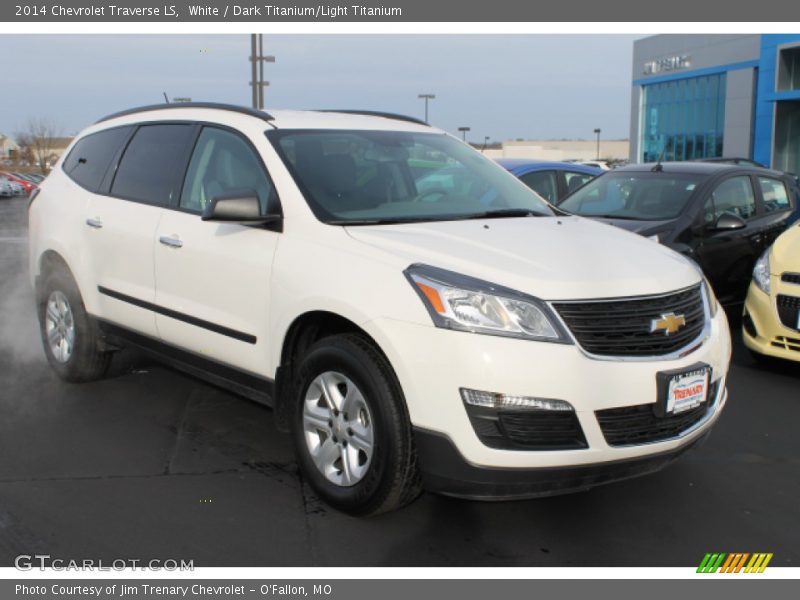 White / Dark Titanium/Light Titanium 2014 Chevrolet Traverse LS