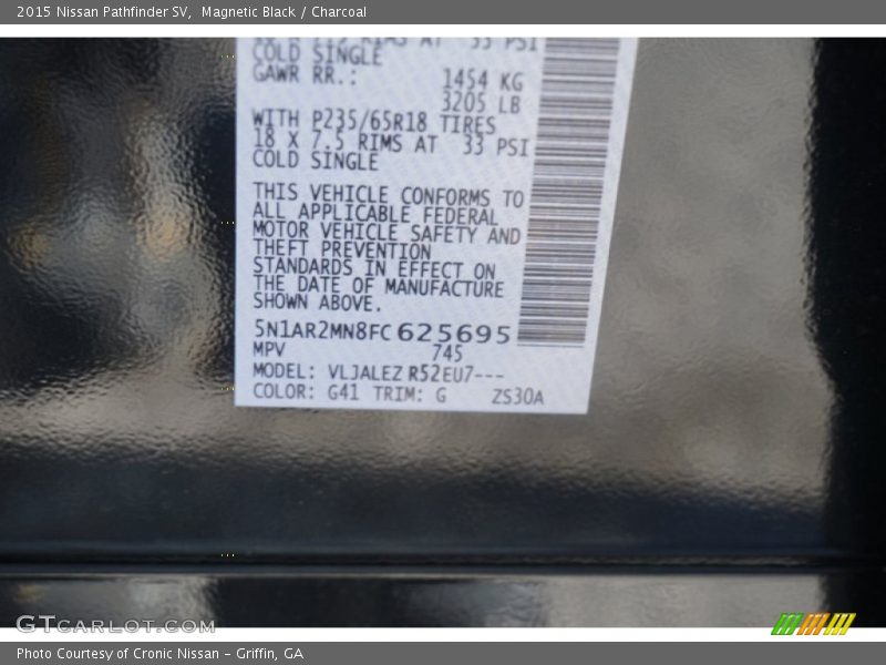 Magnetic Black / Charcoal 2015 Nissan Pathfinder SV