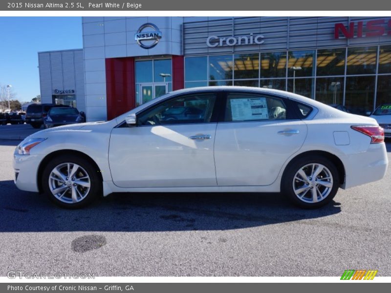 Pearl White / Beige 2015 Nissan Altima 2.5 SL