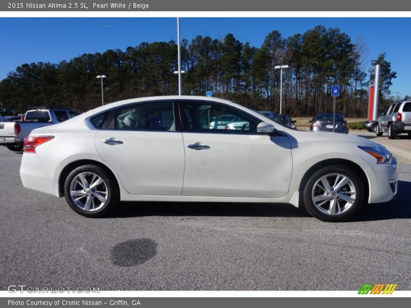 Pearl White / Beige 2015 Nissan Altima 2.5 SL