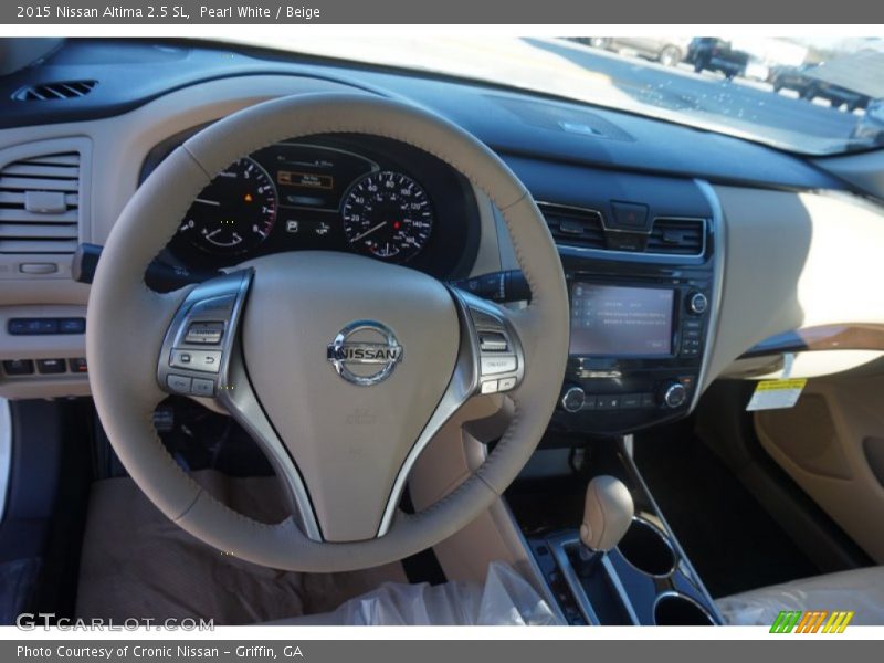 Pearl White / Beige 2015 Nissan Altima 2.5 SL