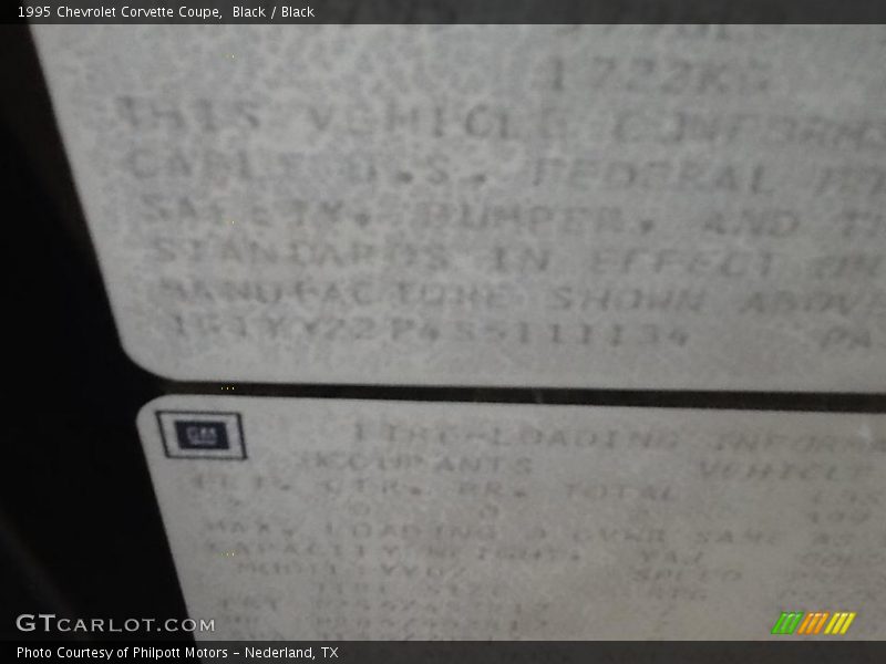 Black / Black 1995 Chevrolet Corvette Coupe