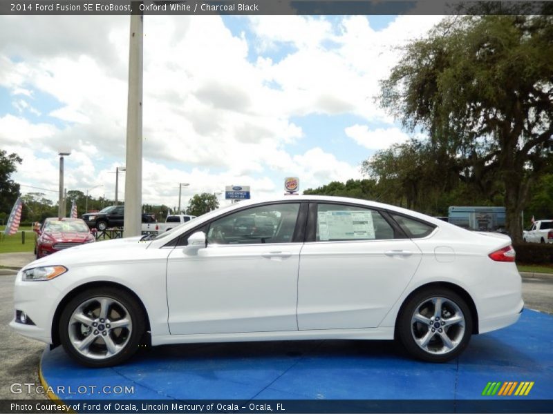 Oxford White / Charcoal Black 2014 Ford Fusion SE EcoBoost