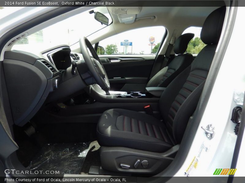 Oxford White / Charcoal Black 2014 Ford Fusion SE EcoBoost