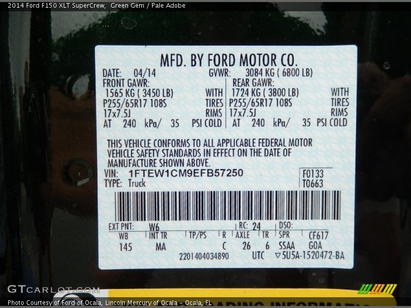 Green Gem / Pale Adobe 2014 Ford F150 XLT SuperCrew