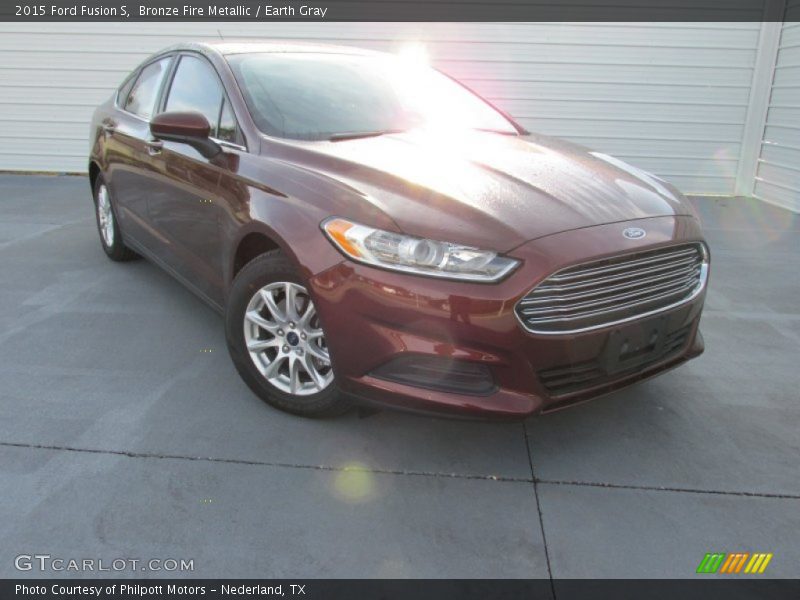 Bronze Fire Metallic / Earth Gray 2015 Ford Fusion S