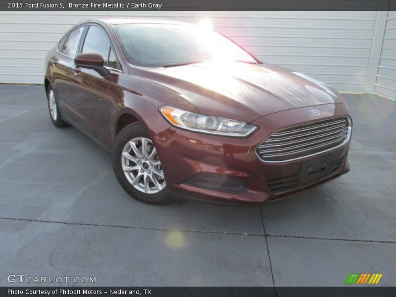 Bronze Fire Metallic / Earth Gray 2015 Ford Fusion S