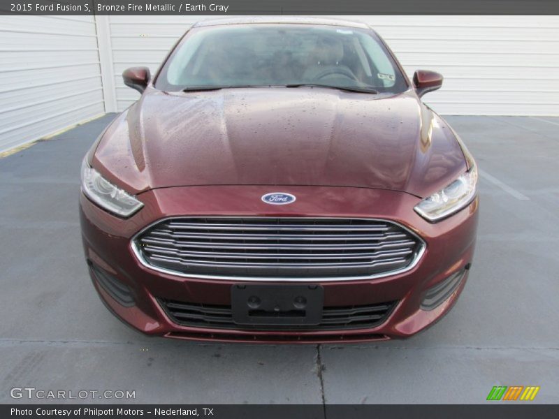 Bronze Fire Metallic / Earth Gray 2015 Ford Fusion S