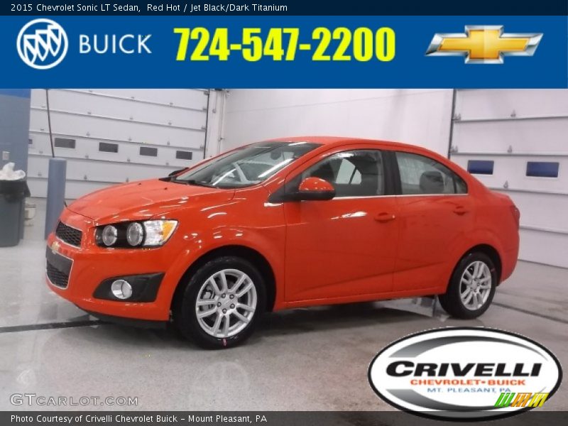 Red Hot / Jet Black/Dark Titanium 2015 Chevrolet Sonic LT Sedan