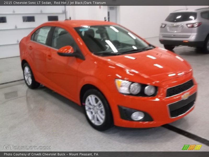 Red Hot / Jet Black/Dark Titanium 2015 Chevrolet Sonic LT Sedan