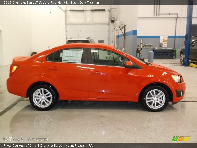 Red Hot / Jet Black/Dark Titanium 2015 Chevrolet Sonic LT Sedan