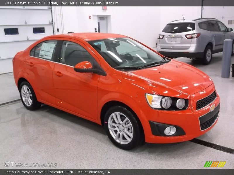 Red Hot / Jet Black/Dark Titanium 2015 Chevrolet Sonic LT Sedan