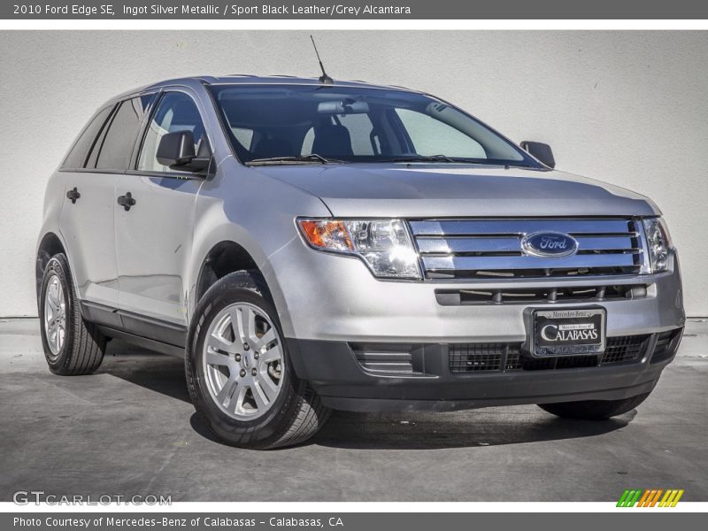 Ingot Silver Metallic / Sport Black Leather/Grey Alcantara 2010 Ford Edge SE