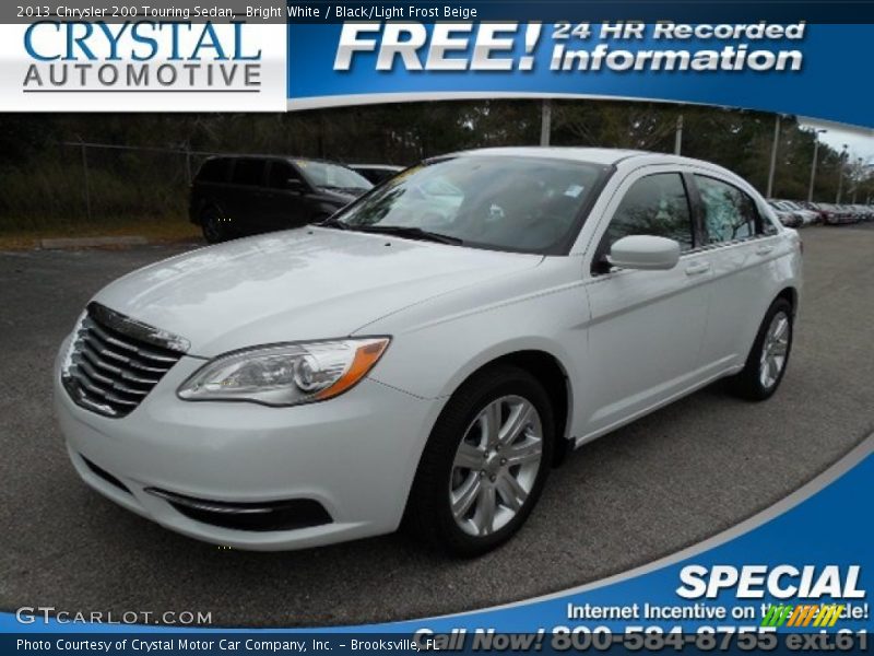 Bright White / Black/Light Frost Beige 2013 Chrysler 200 Touring Sedan