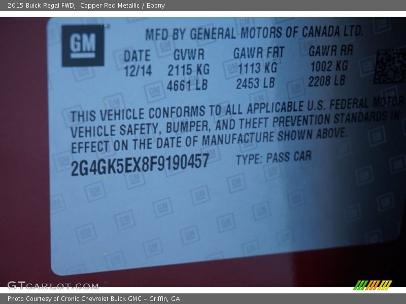 Copper Red Metallic / Ebony 2015 Buick Regal FWD